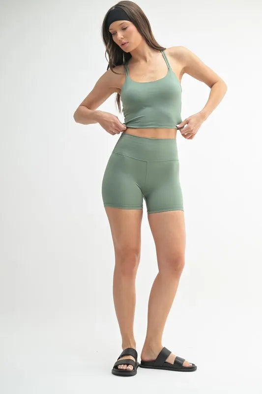 CoreFlow Crisscross Bra - Moss